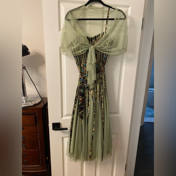 JS Collections Ribbon and tulle tea dress - Picture 2 of 3